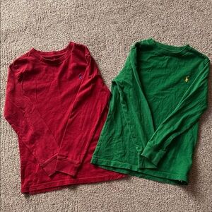 Polo by Ralph Lauren Kids Long Sleeve Tees - Red and Green